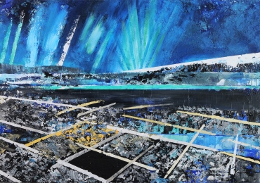 Horizon vailed by the Northen Lights 120x200cm  akryl na płótnie